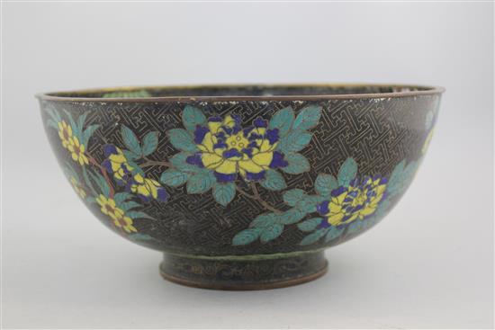 A Chinese cloisonne enamel bowl, late 19th century, 26.5cm